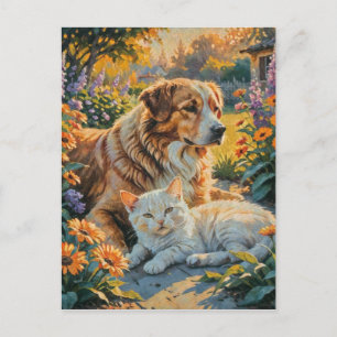 Cartão Postal Cão e Gato
