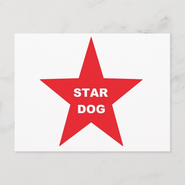 Cartão Postal Cão Estrela da Placa de posto na Estrela Vermelha (Frente)