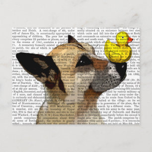 Cartão Postal Cão Pastor Alemão e Pato