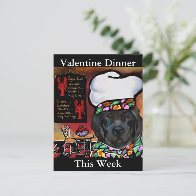 Cartão Postal Cão Terra Nova                 (Em pé/Frente)