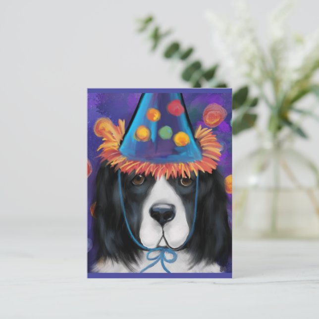 Cartão Postal Cão Terra-Nova (Em pé/Frente)