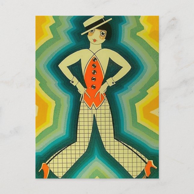 Cartão Postal Capa Art Déco “Dancer” de Jose Carlos (Frente)