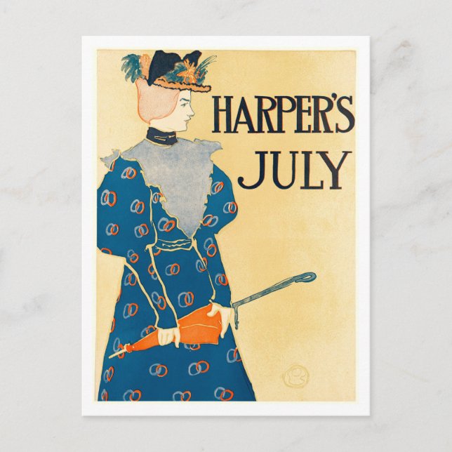 Cartão Postal Capa da Harper's de julho de 1896 (Frente)