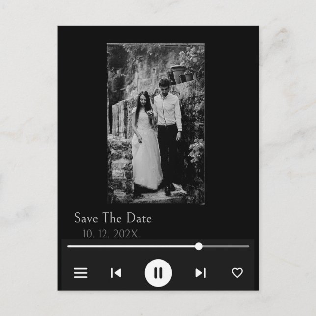 Cartão Postal Capa de Álbum de Música Única Viral Salve a Data  (Frente)