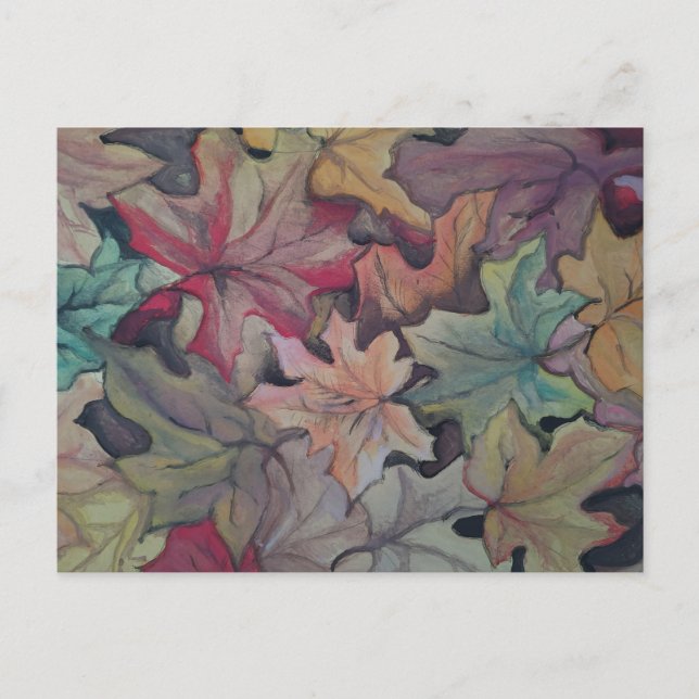 Cartão Postal Capa de folhas de outono (Frente)