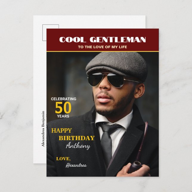 Cartão Postal Capa de Foto da Revista de Aniversário Personaliza (Frente/Verso)