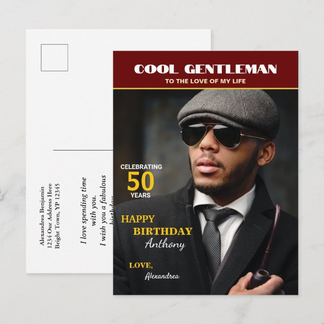 Cartão Postal Capa de Foto de Revista de Aniversário Personaliza (Frente/Verso)