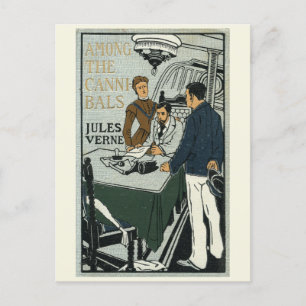Cartão Postal Capa de livro vintage de Jules Verne Entre Canibai