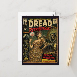 Cartão Postal Capa de Livro Vintage de Terror Falso Não Dou uma