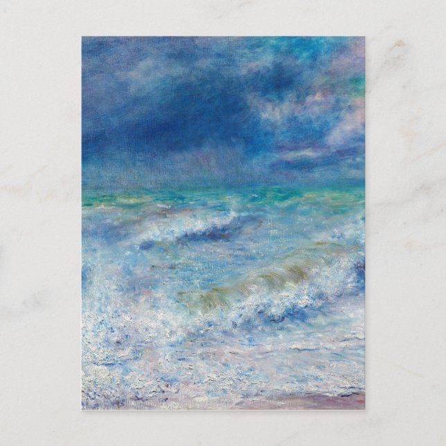 Cartão Postal Capa de Mar Azul por Impressionista Renoir (Frente)