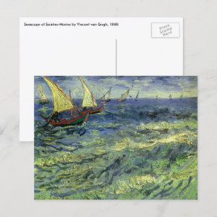 Cartão Postal Capa de mar em Saintes Maries por Vincent van Gogh
