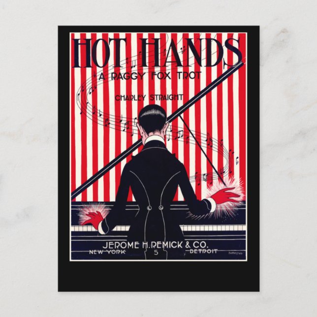 Cartão Postal Capa de Música Hot Hands Rag (Frente)