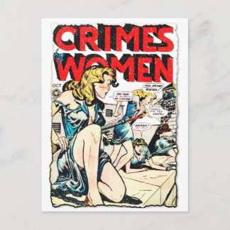 Cartão Postal Capa de Quadrinho da Era de Ouro Crimes by Women #