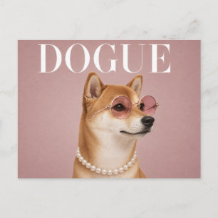 Cartão Postal Capa de Shiba Inu Rosa