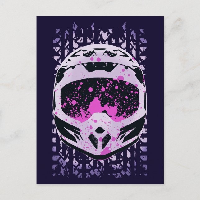 Cartão Postal Capacete de moto de saia-gráfica (Frente)