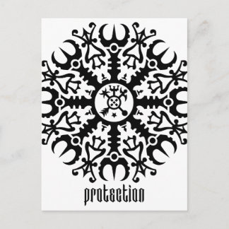 Cartão Postal Capacete de reverência - Aegishjalmur n.o 1 (preto