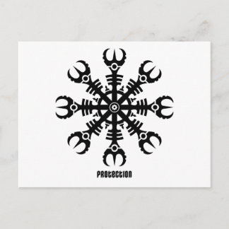 Cartão Postal Capacete do incrédulo - Aegishjalmur No.2 (preto)