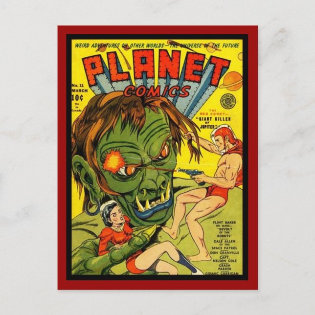 Cartão Postal Capas de Revistas em Quadrinhos Antigas em Postais (Frente)