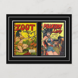 Cartão Postal Capas de Revistas em Quadrinhos Antigas em Postais