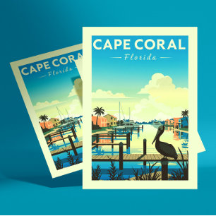 Cartão Postal Cape Coral Florida Antigo