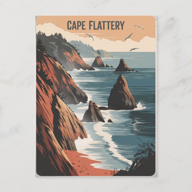 Cartão Postal Cape Flattery Vintage (Frente)