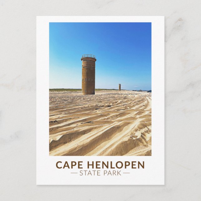 Cartão Postal Cape Henlopen State Park Delaware Watercolor (Frente)