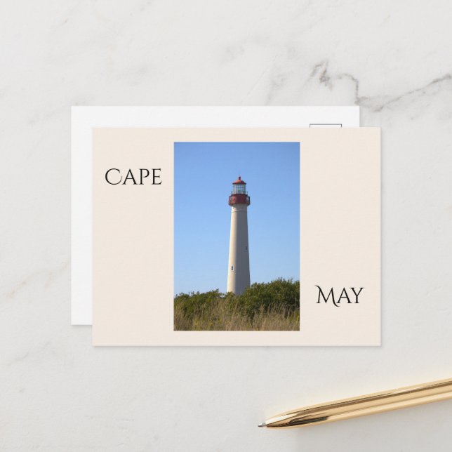 Cartão Postal Cape May Lighthouse Postcard (Frente/Verso In Situ)