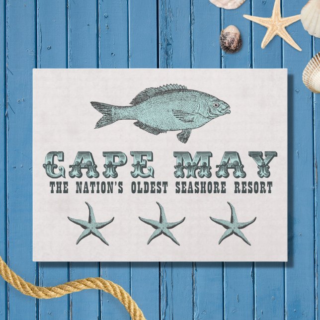 Cartão Postal Cape May NJ Antiga Estação Balnear Mais Antiga da  (Criador carregado)