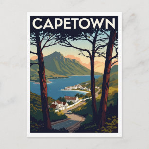 Cartão Postal Cape Town – Impressão de Arte de Vista Costeira Cé