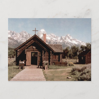 Cartão Postal Capela da Transfiguração Vintage Wyoming