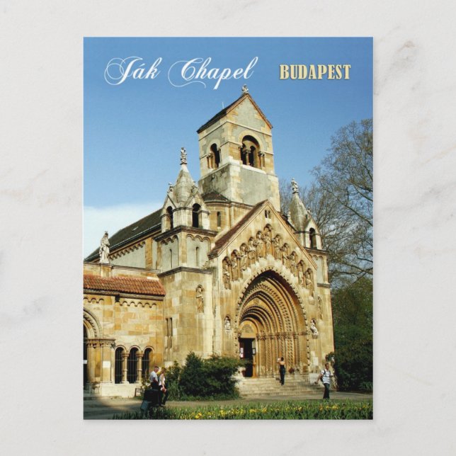 Cartão Postal Capela de Ják, Castelo de Vajdahunyad, Budapeste,  (Frente)