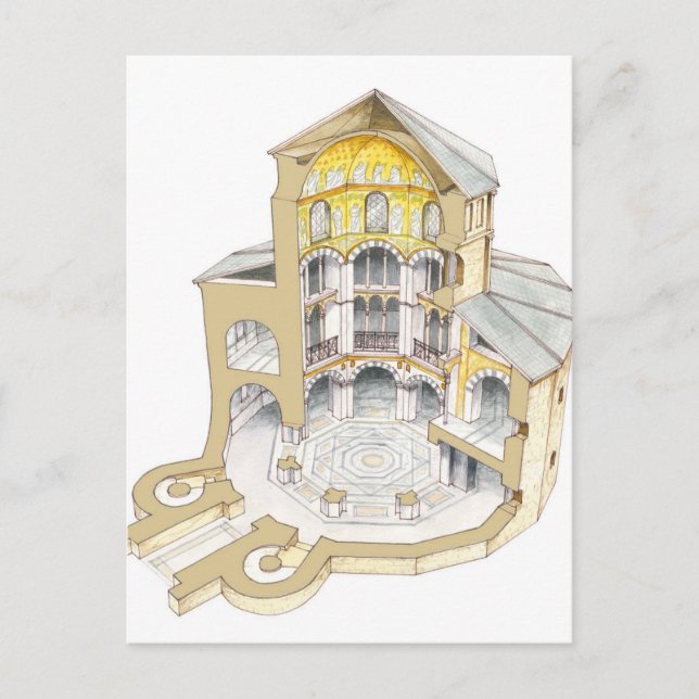 Cartão Postal Capela Palatina. Aachen. Alemanha (Frente)