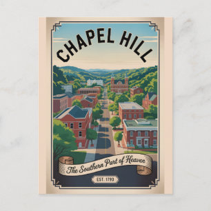 Cartão Postal Capela Vintage Hill Carolina do Norte Viagem Retro