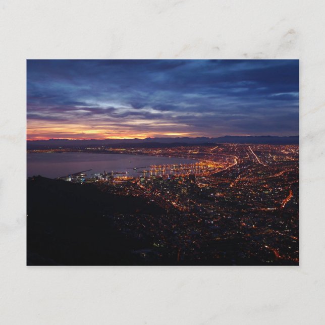 Cartão Postal Capetown à noite (Frente)
