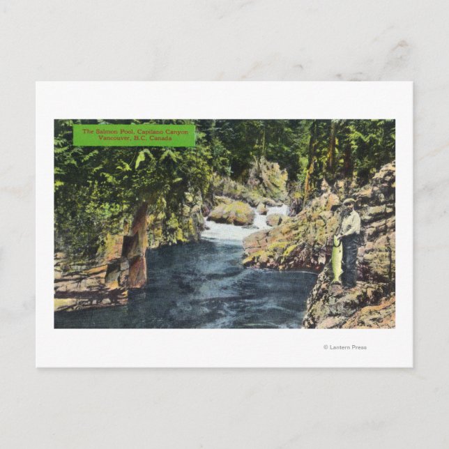 Cartão Postal Capilano Canyon View of the Salmon Piscina (Frente)