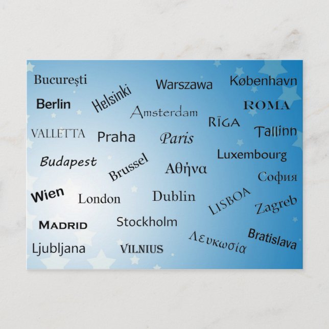 Cartão Postal Capitais da União Europeia (Frente)