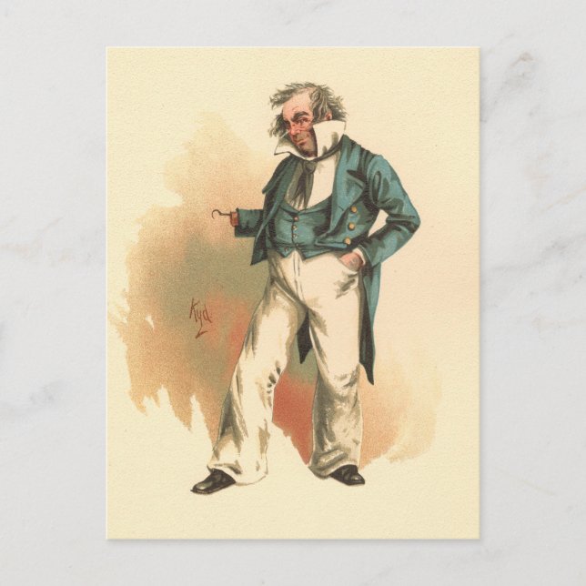 Cartão Postal Capitão Cuttle de Dombey e Son (Frente)