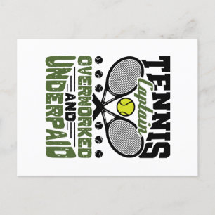 Cartão Postal Capitão de Tênis Sobrecarregado e Mal Pago