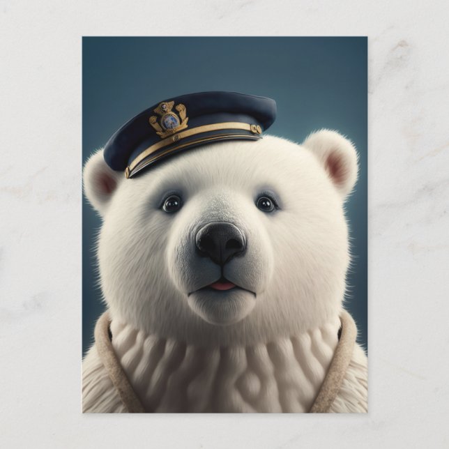 Cartão Postal Capitão Piloto de Urso Polar (Frente)