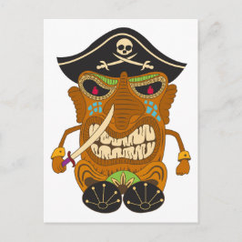 Cartão Postal Capitão Pirata, Estátua de Tiki de Madeira, Divert