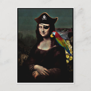 Cartão Postal Capitão Pirata Mona Lisa
