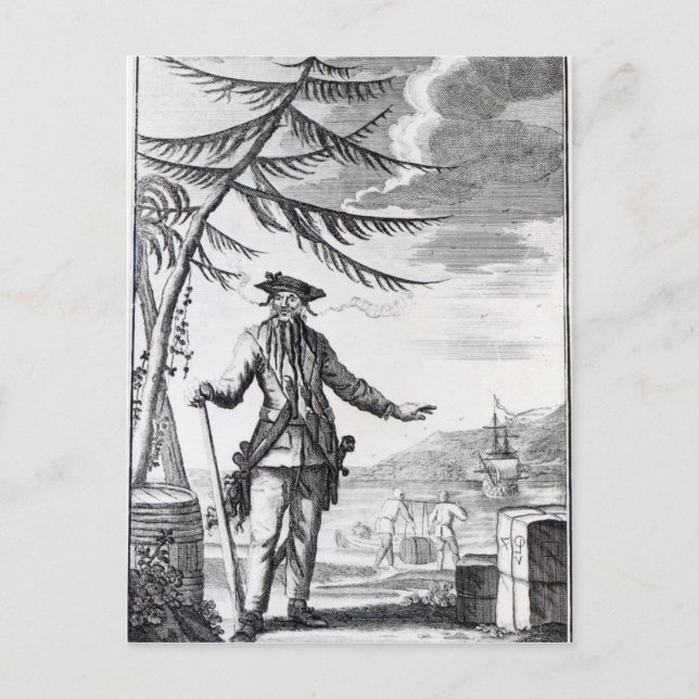 Cartão Postal Capitão Teach, comumente chamado Barba Negra (Frente)