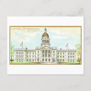 Cartão Postal Capitol Building em Lincoln, Nebraska, Vintage