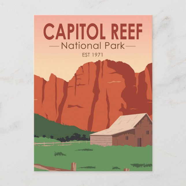 Cartão Postal Capitol Reef National Park Ranch Vintage (Frente)
