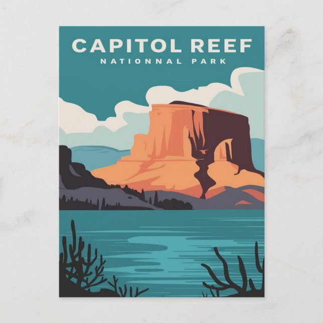 Cartão Postal Capitol Reef National Park Utah Retro Viagem (Frente)