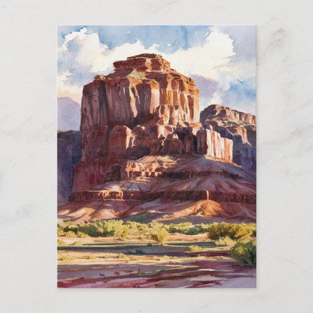 Cartão Postal Capitol Reef National Park Utah Watercolor (Frente)