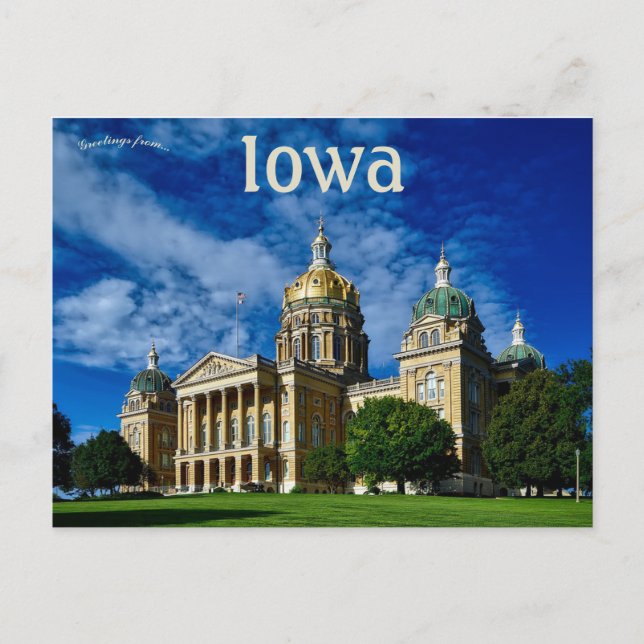 Cartão Postal Capitólio do Estado de Iowa (Frente)