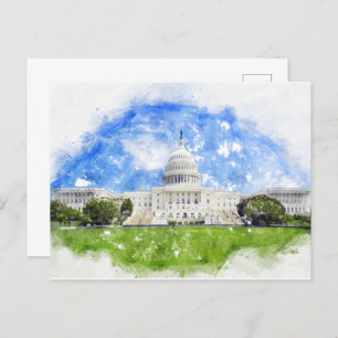 Cartão Postal Capitólio dos Estados Unidos em Washington DC Past