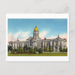 Cartão Postal Capitólio estadual da Vintage em Cheyenne, Wyoming