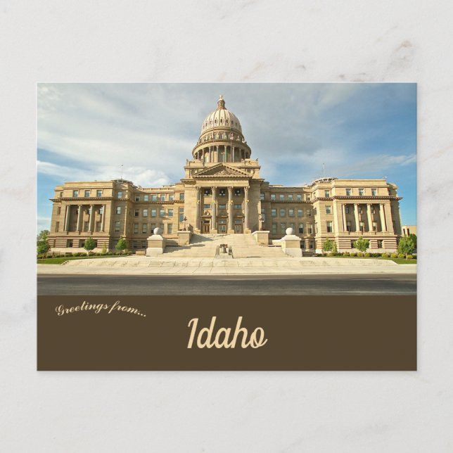 Cartão Postal Capitólio Estadual de Idaho em Boise Idaho (Frente)